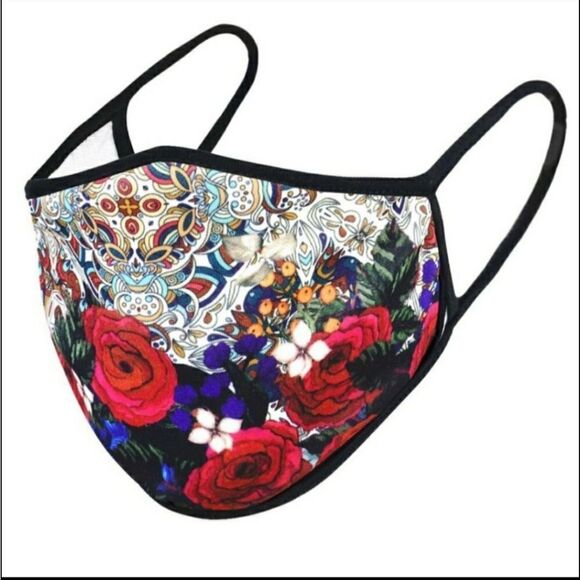 SALE USA Made Floral Red Roses Facemask - Picture 1 of 3